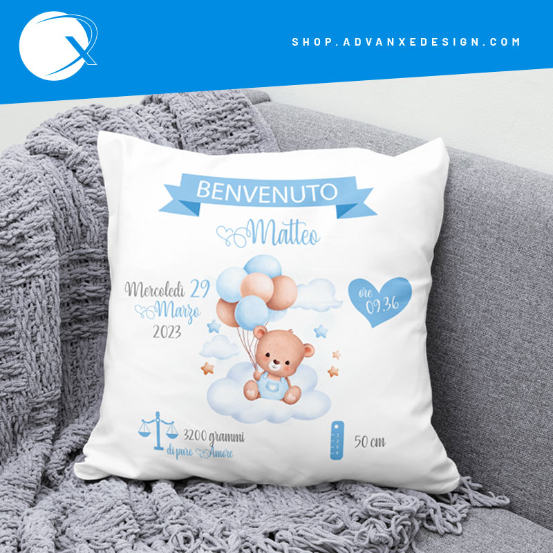 Cuscino neonato personalizzato