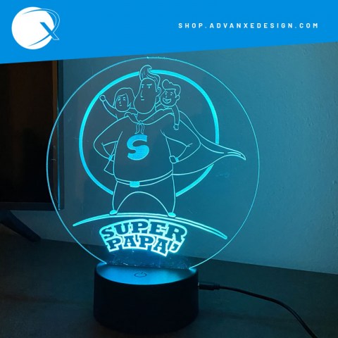 Lampada a led 3D personalizzata in plexiglass